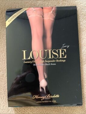Honey Birdette Louise Luxury Thigh High Suspender Stockings in Ivory